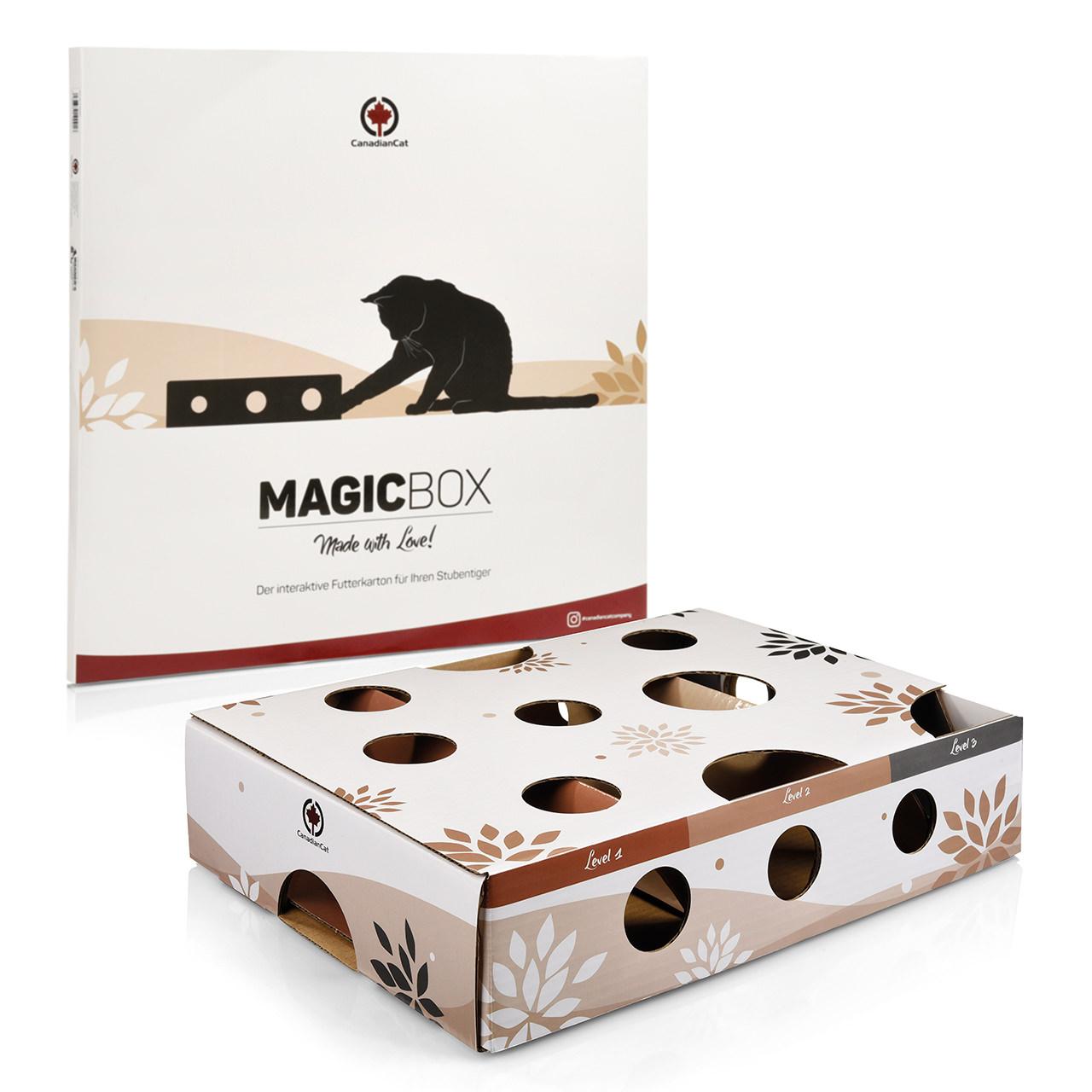 cat toy MagicBox, 40 x 30 x 9,5 cm, brown-white